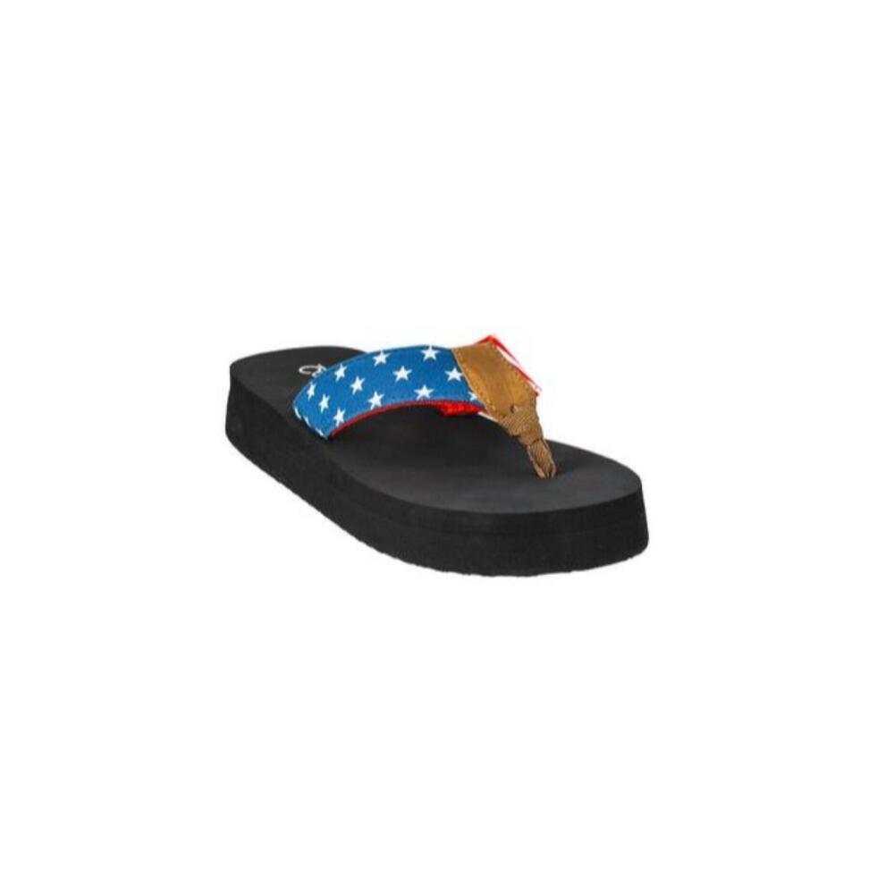 NEW CORKYS FOOTWEAR women's liberty americana flip flops in patriotic summer